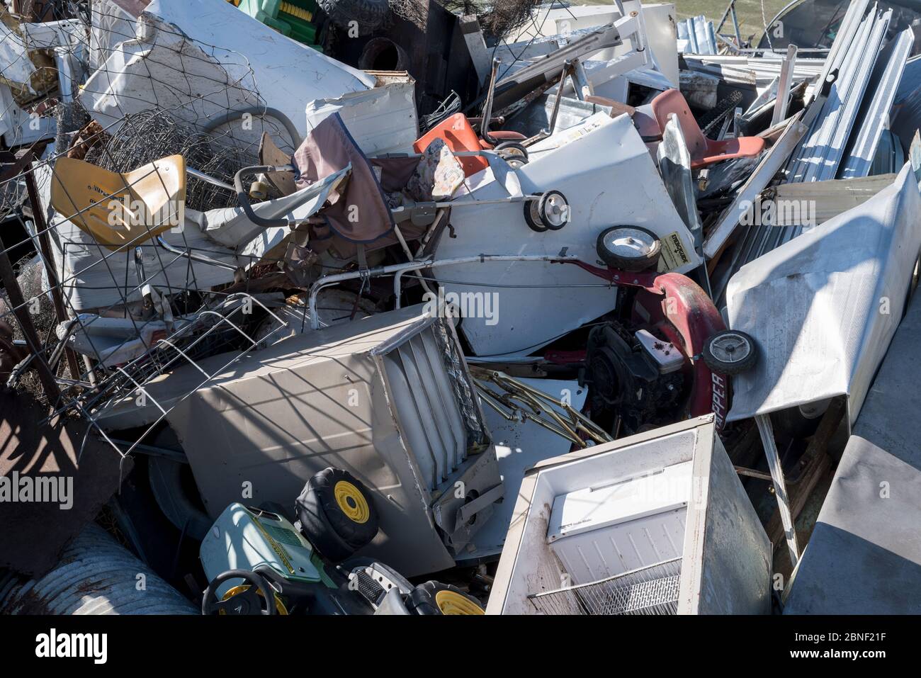 Scrap metal pile at the Ant Flat Landfill in Wallowa County, Oregon Stock Photo Alamy