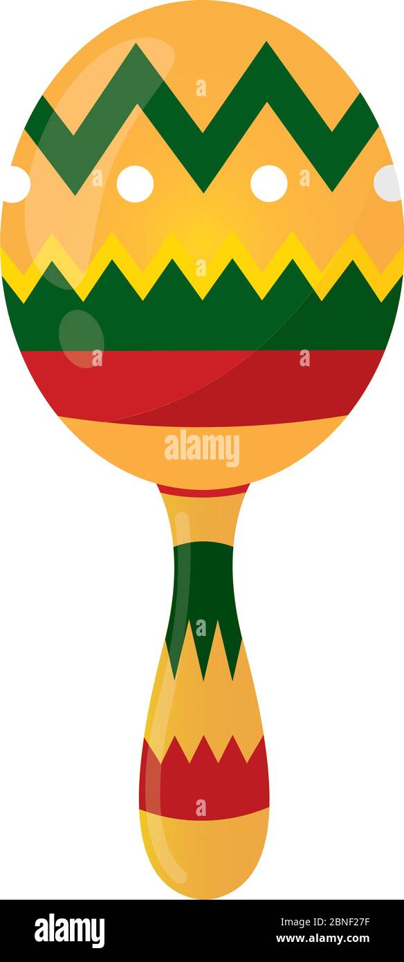 Isolated decorated maraca image Stock Vector