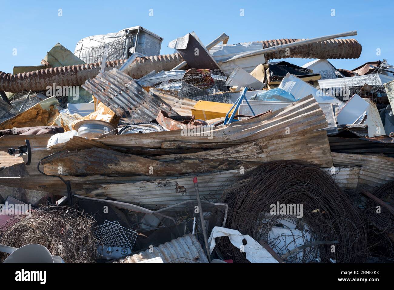 Scrap metal pile at the Ant Flat Landfill in Wallowa County, Oregon