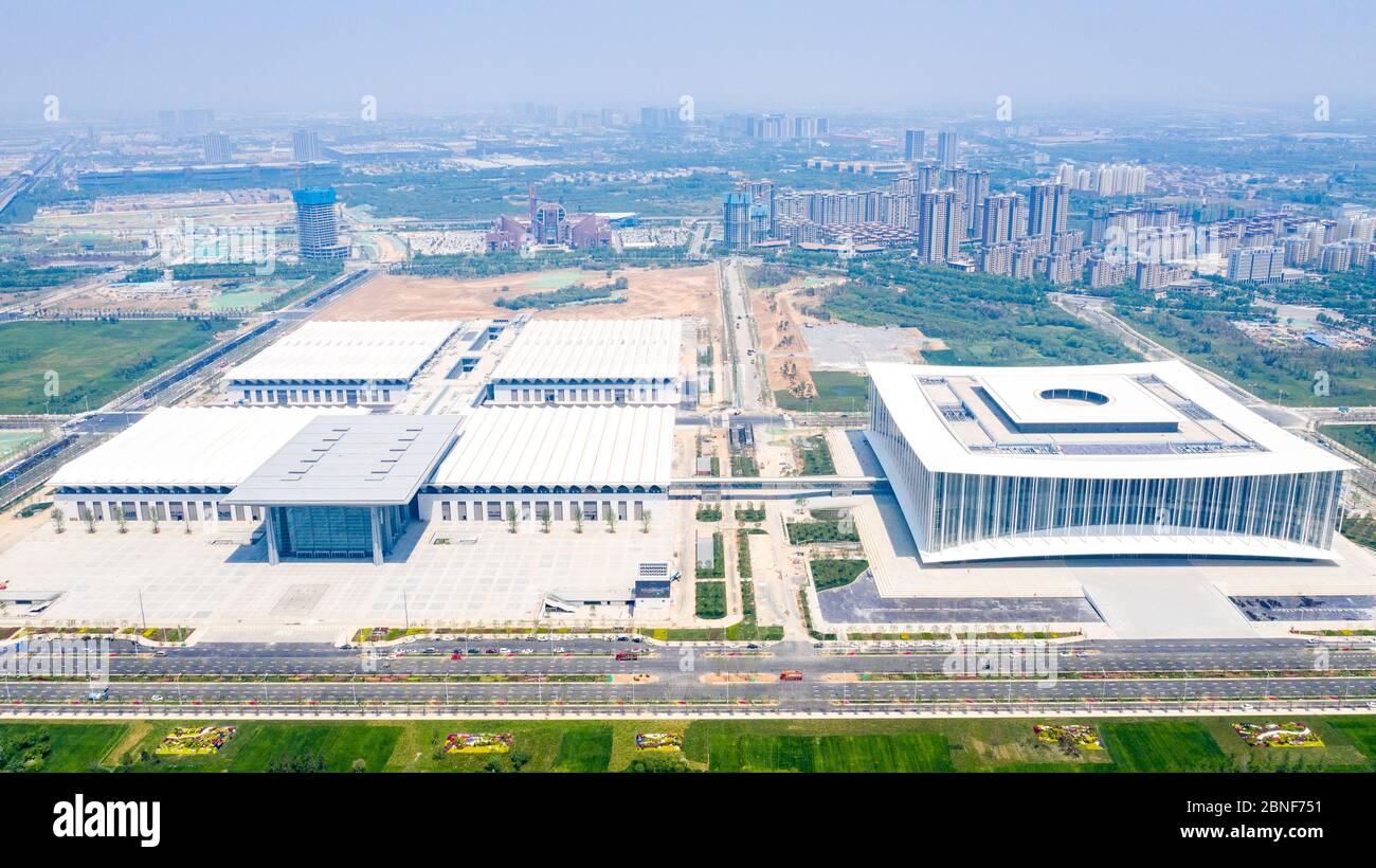 An aerial view of Xi'an Silk Road International Conference Center, which is newly delivered and about to go on trial operation, 28 April 2020. *** Loc Stock Photo