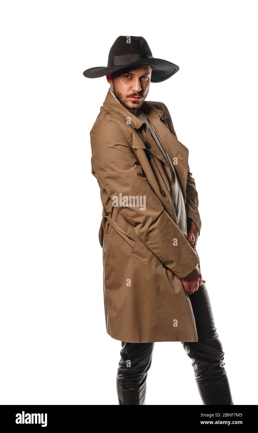 Male model wearing detective coat hi-res stock photography and images -  Alamy