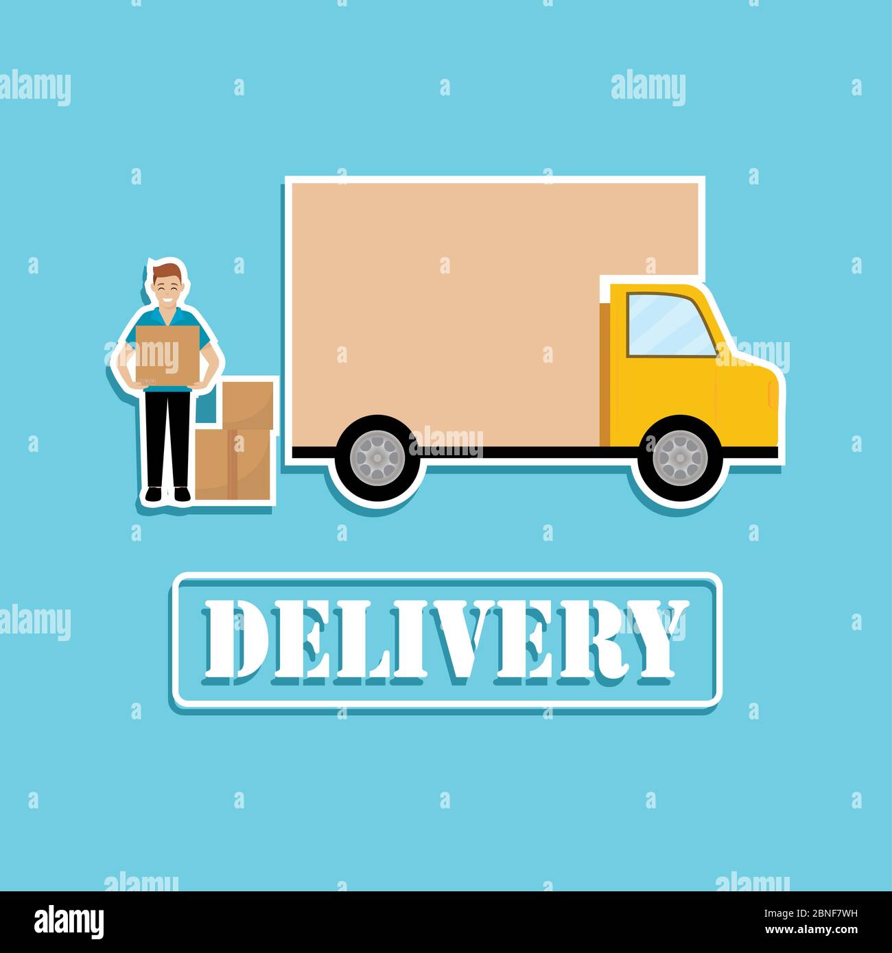 Delivery man with a package Stock Vector Image & Art - Alamy