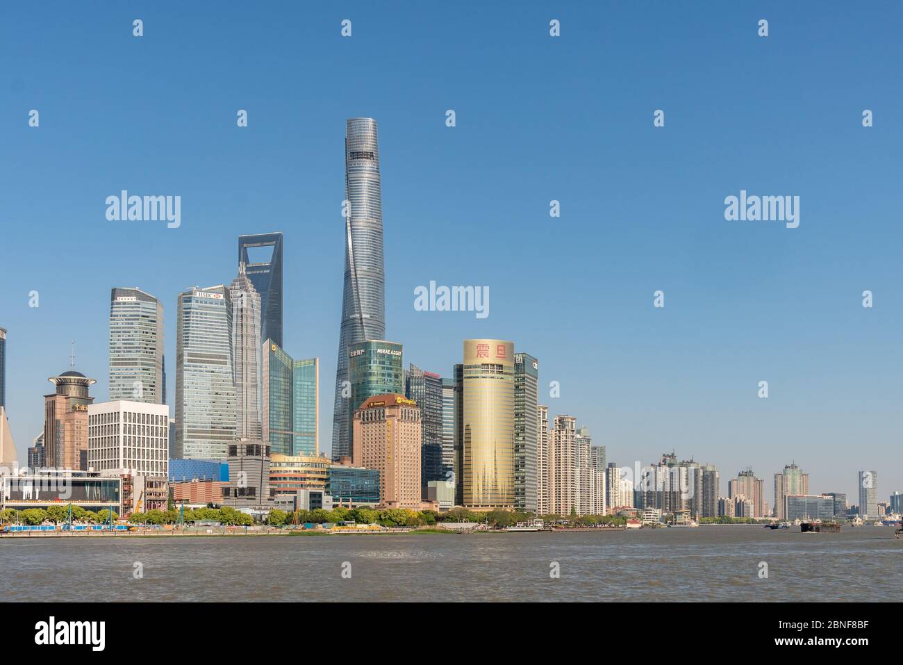 A view of skyscrapers, which form the unique skyline of the city, at ...