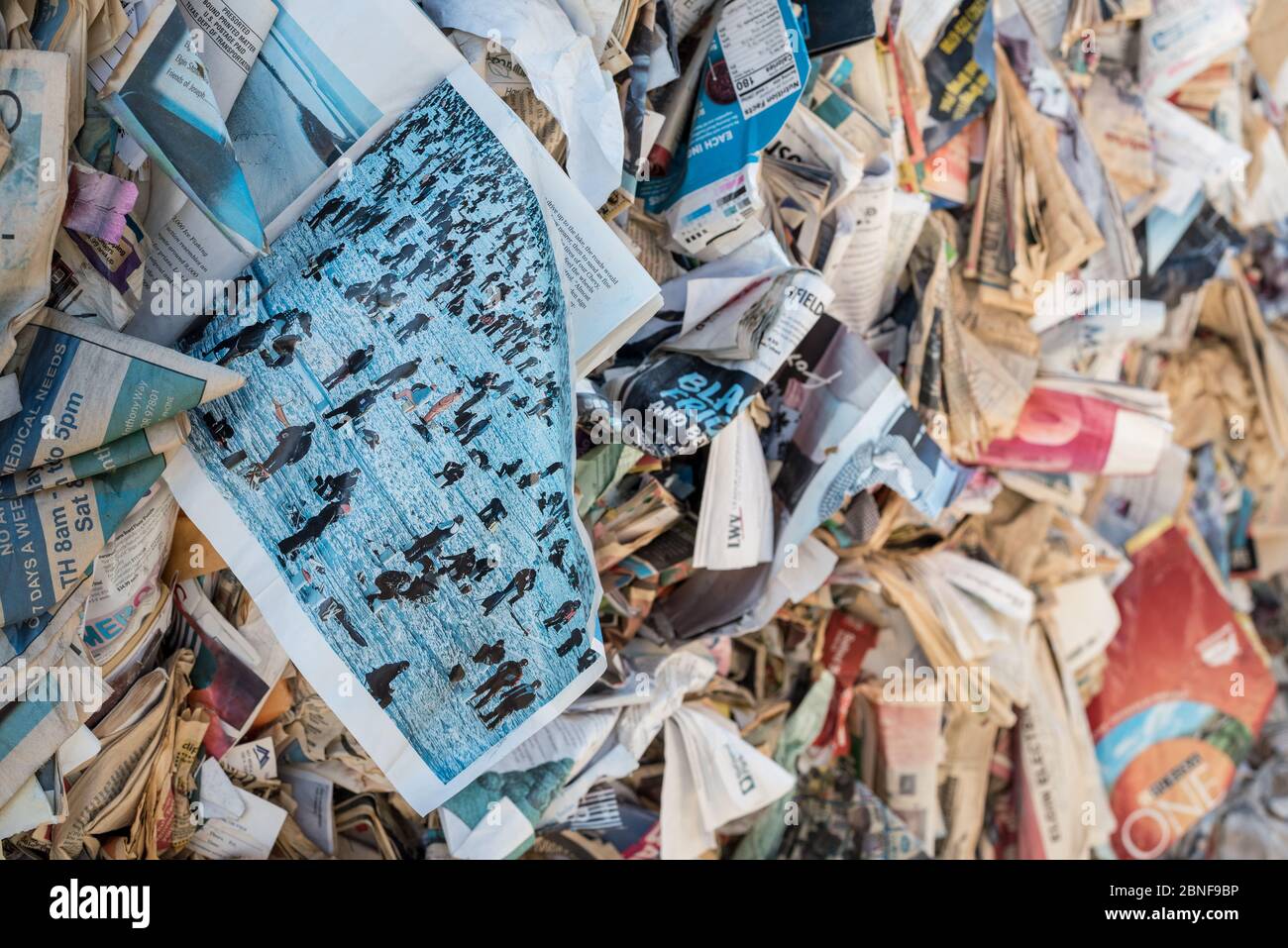 Bales of paper at the Wallowa County recycling center in Enterprise