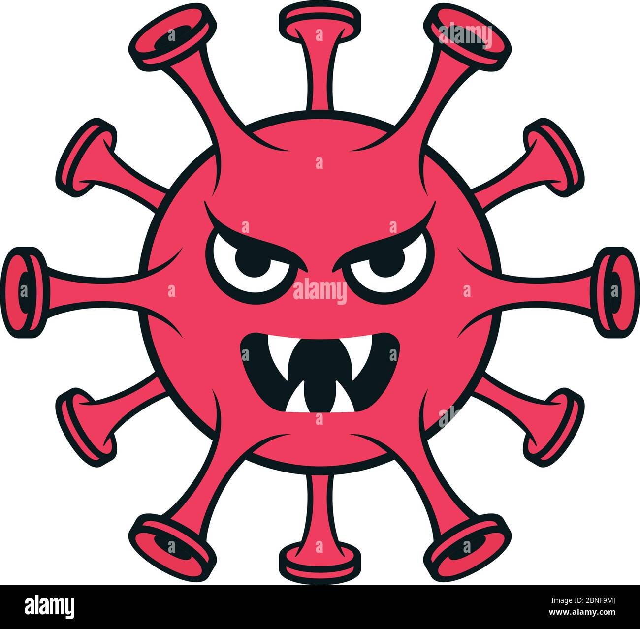 Corona Covid-19 Virus Monster With A Scary Face PNG Images