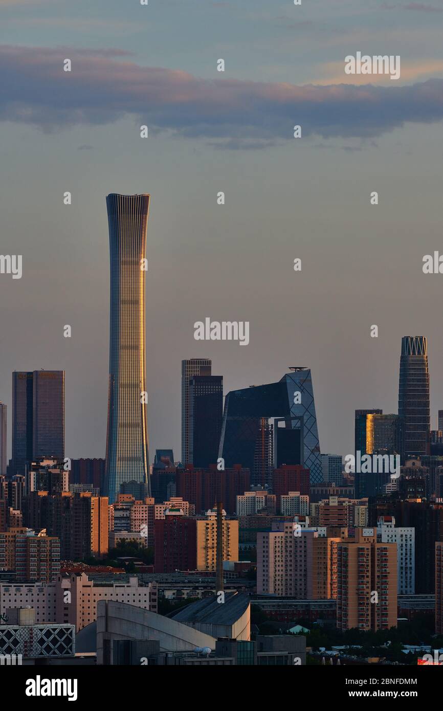 Beijing landmarks, including the China Zun, stand to form a skyline at ...