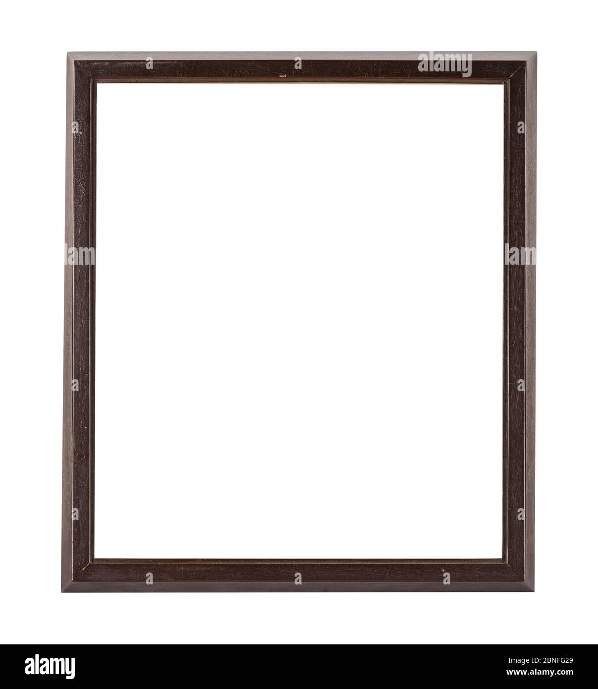 Wooden vintage frame for a photo on white background Stock Photo Alamy