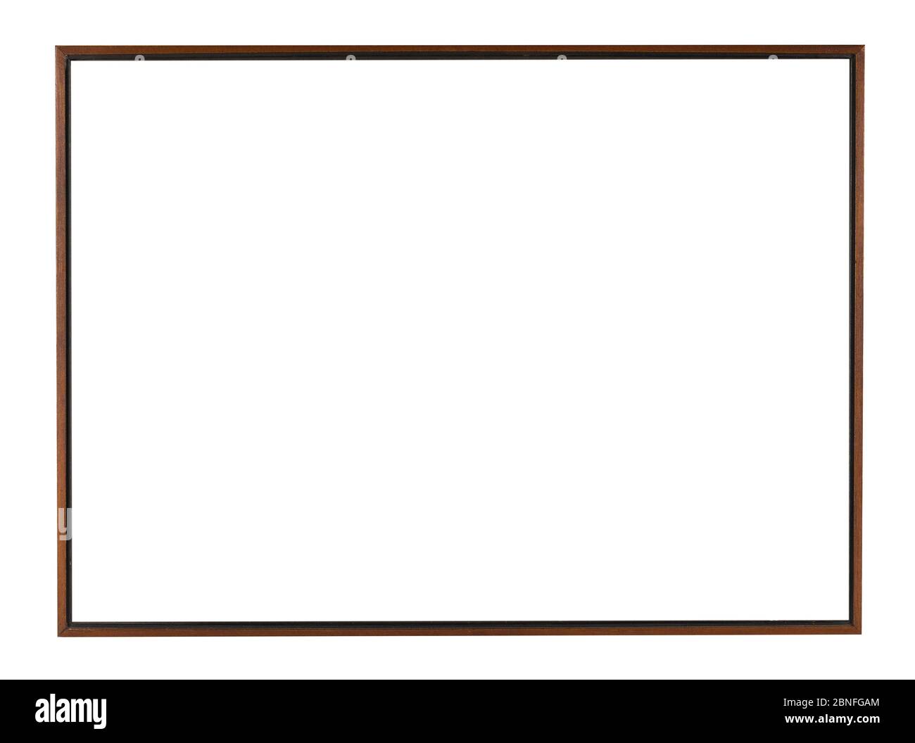 Thin wooden frame for a photo on white background Stock Photo - Alamy