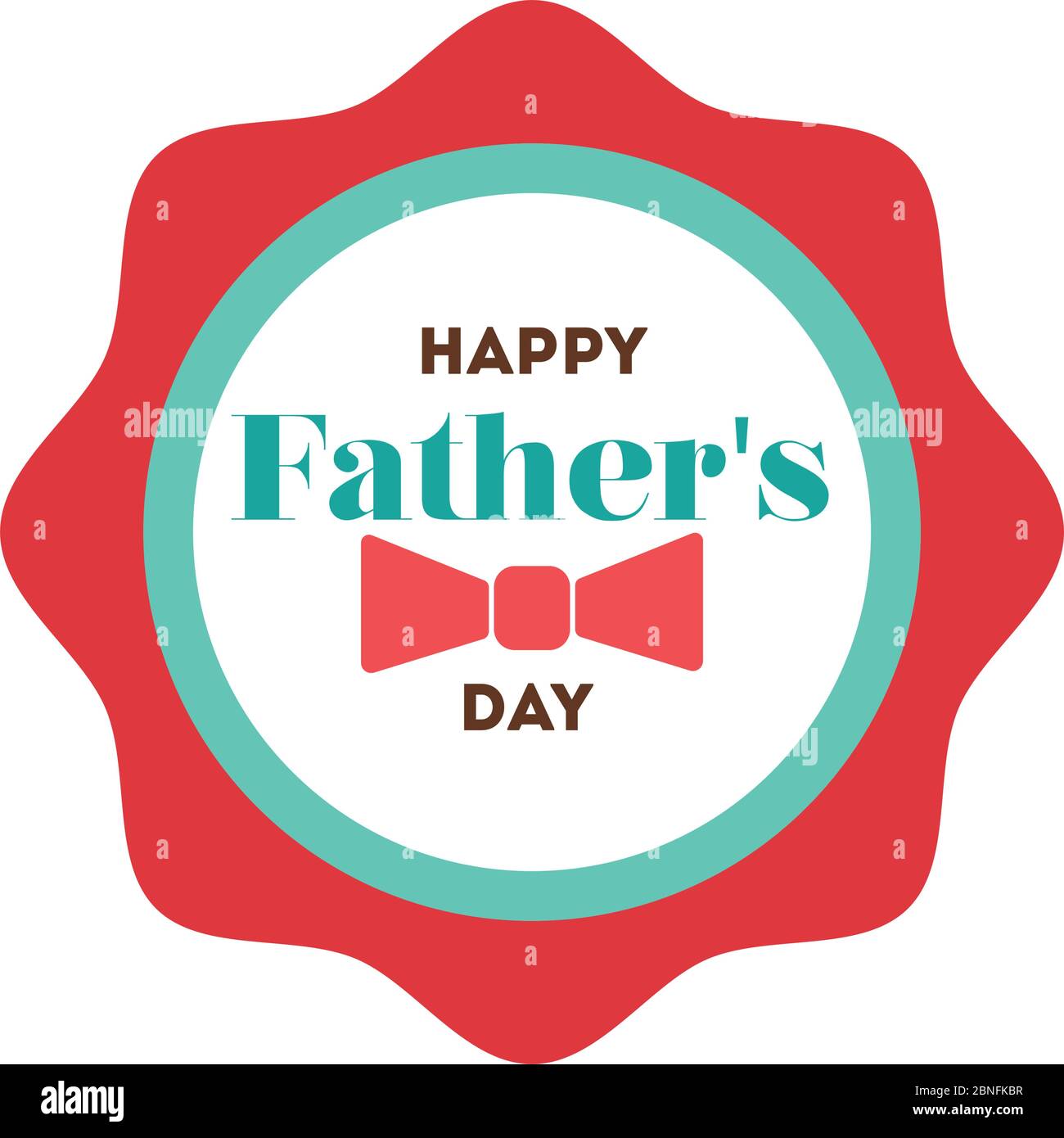 happy fathers day seal with bowtie flat style icon Stock Vector Image ...