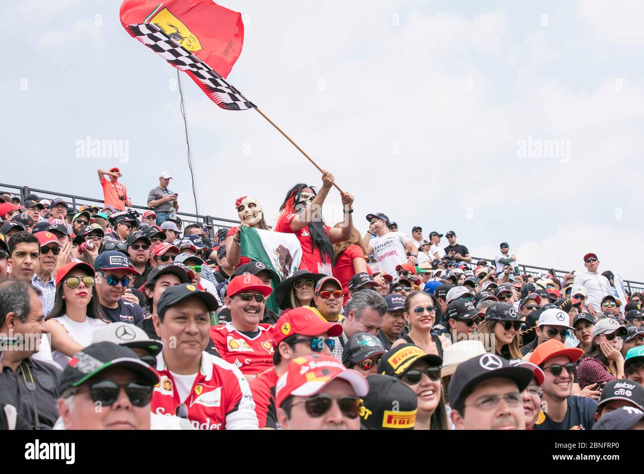 Spectators at Formula 1 sporting event Mexico City, Mexico Stock Photo