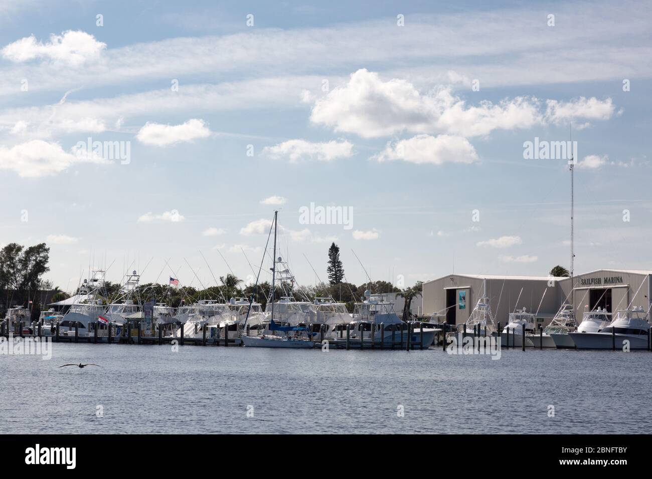 Boats docked at the Sailfish Marina on Manatee Pocket in Port Salerno