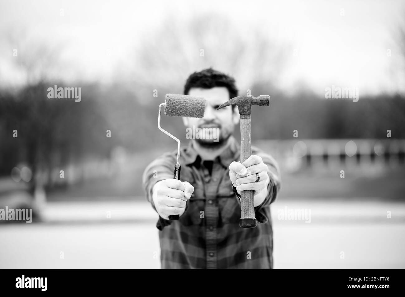 Rough male hand Black and White Stock Photos & Images - Alamy