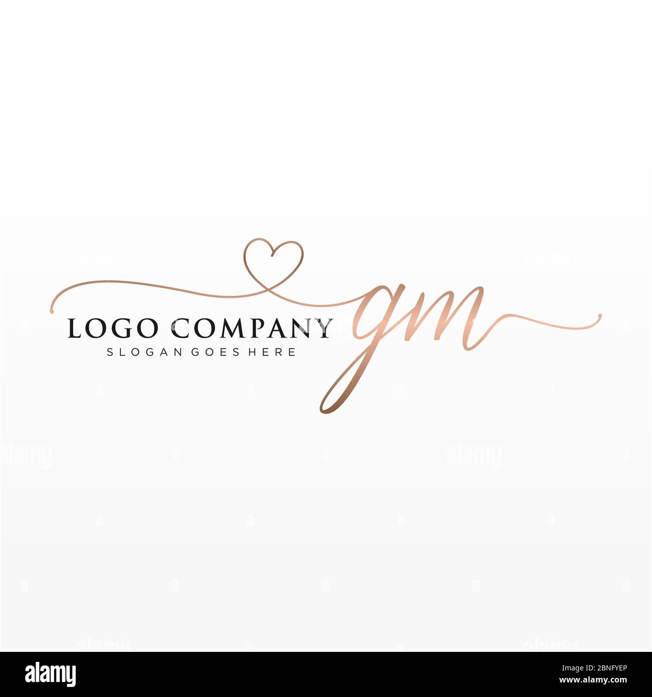 Initial GM Beauty Monogram and Elegant Logo Design Stock Vector -  Illustration of couple, card: 194251406