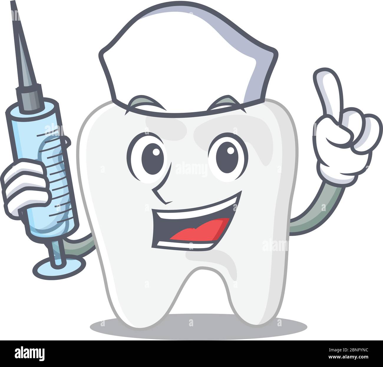 Tooth humble nurse mascot design with a syringe Stock Vector Image ...