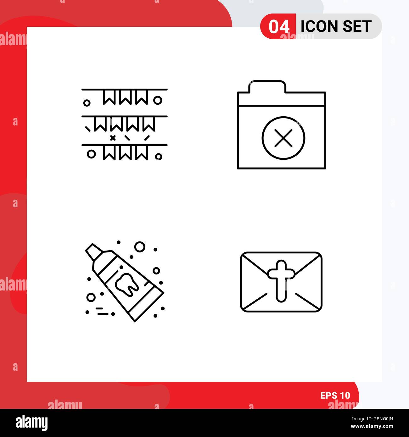 Group of 4 Filledline Flat Colors Signs and Symbols for commerce