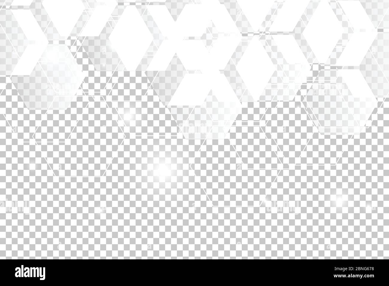 Abstract White geometric Hexagon  technological background.vector illustration Stock Vector