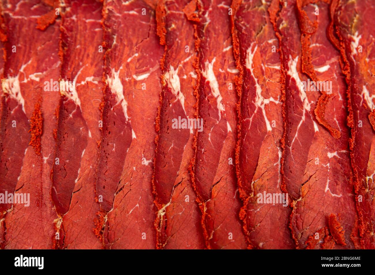 Turkish bacon, pastrami ( kayseri pastirma ) Stock Photo