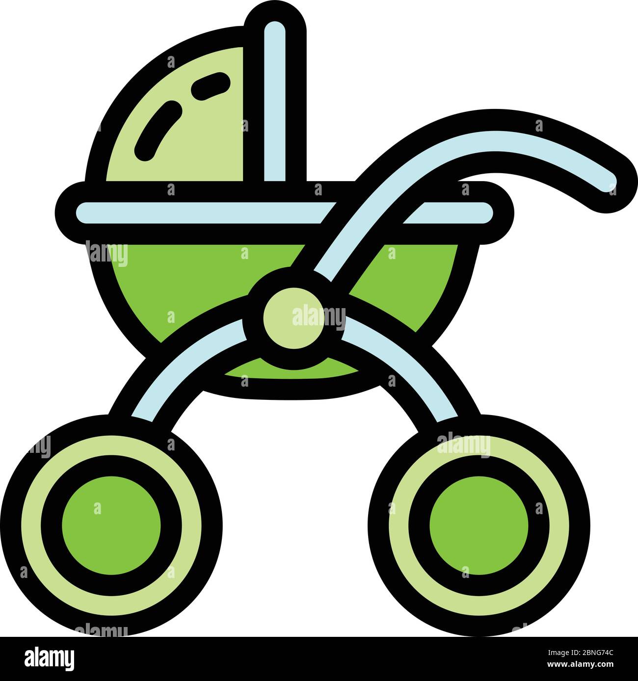 Baby pram icon. Outline baby pram vector icon for web design isolated ...