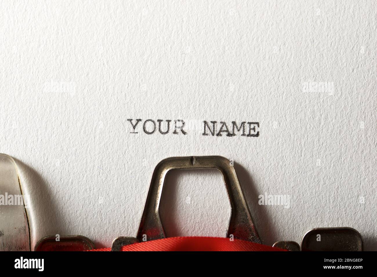 The Sentence Your Name Written With A Typewriter Stock Photo Alamy