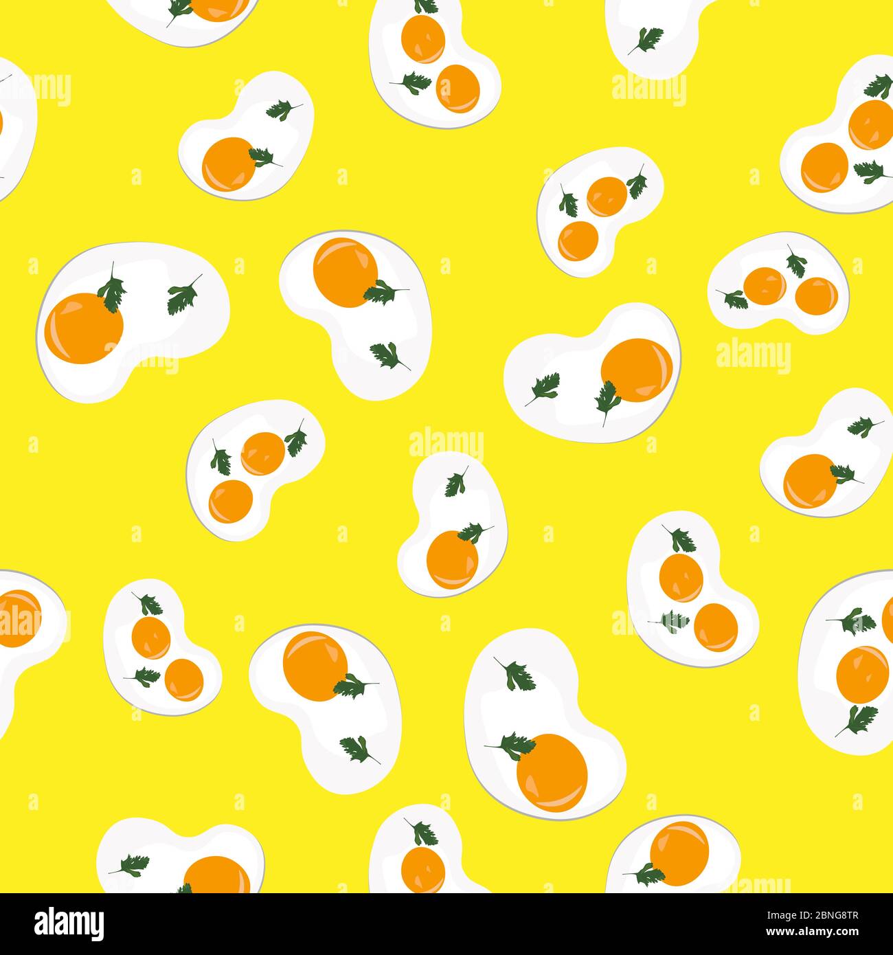 Scrambled eggs for breakfast. Seamless pattern. Design for packaging, fabric, paper Stock Vector