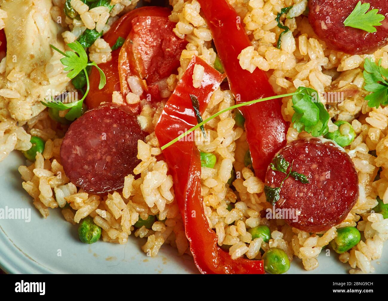 Chicken and chorizo jambalaya, Cajuninspired rice pot recipe with spicy Spanish sausage, sweet