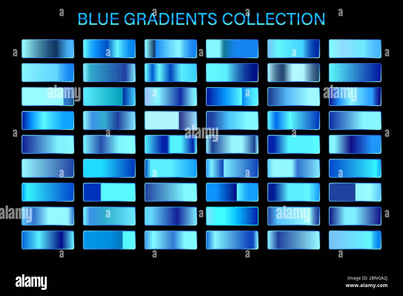 Blue glossy gradient, metal foil texture. Color swatch set. Collection of  high quality vector gradients. Shiny metallic background Stock Vector Image  & Art - Alamy