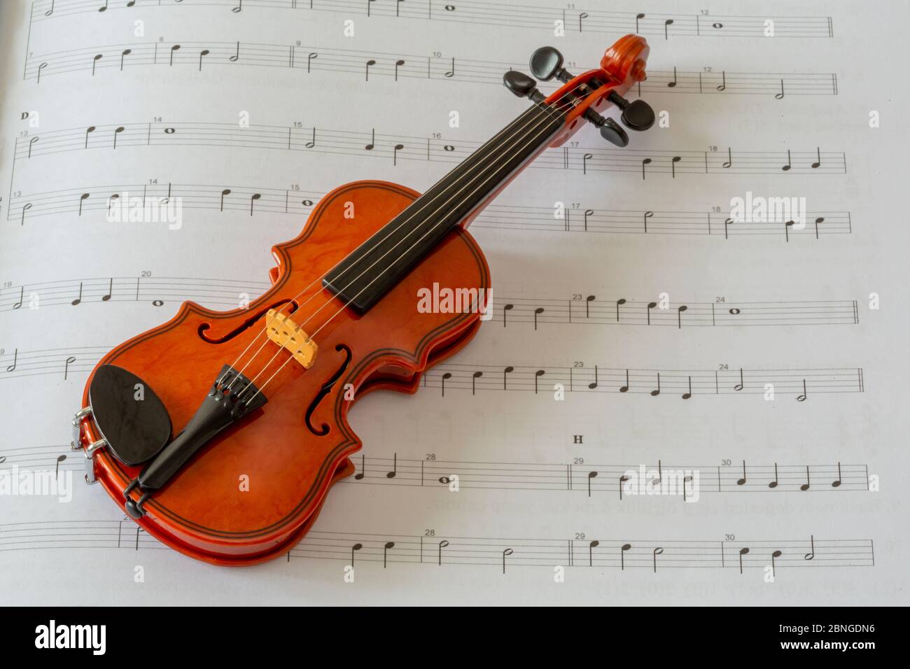 violin on note paper Stock Photo