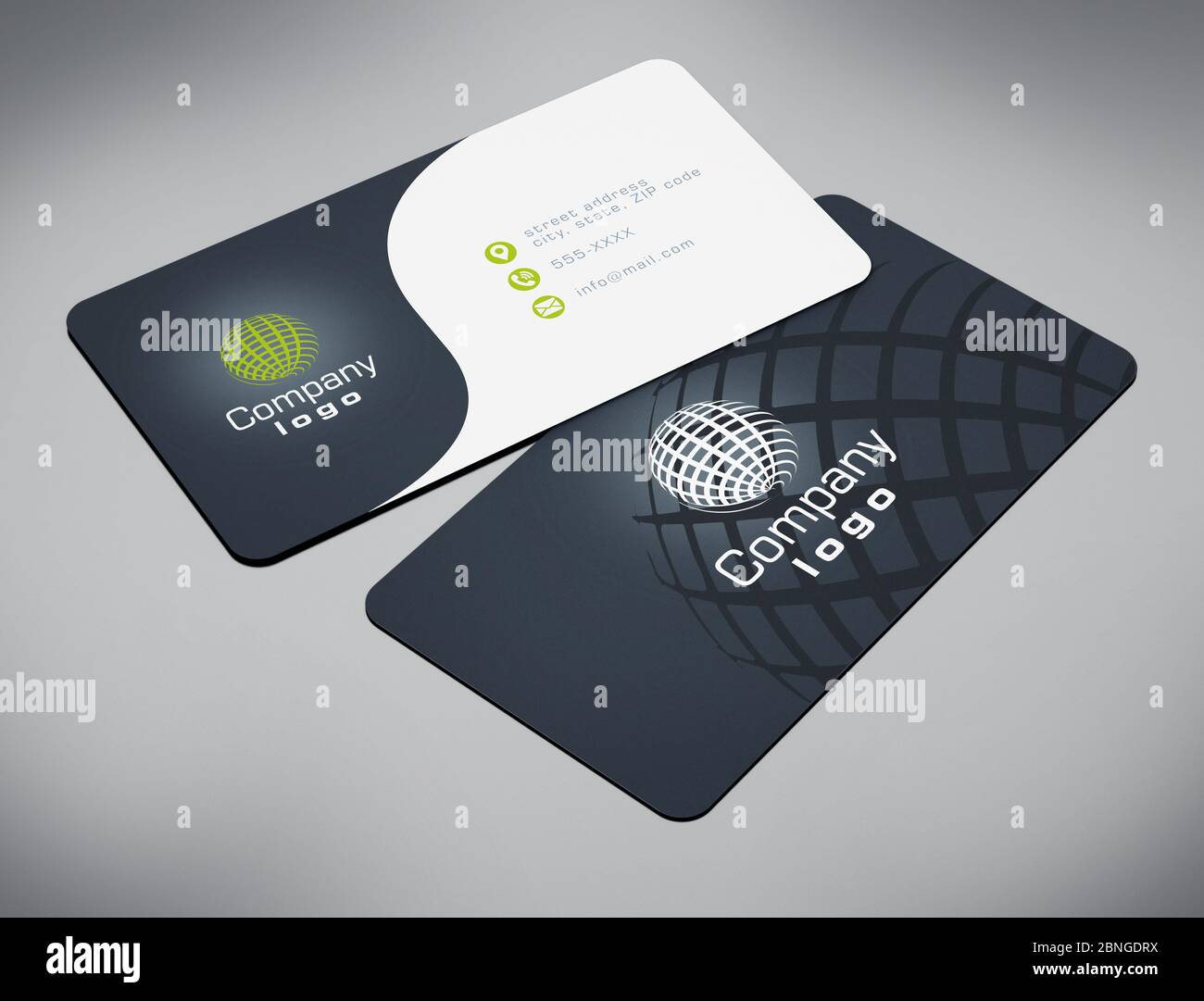 Business card back and front with generic info. 20D illustration In Generic Business Card Template