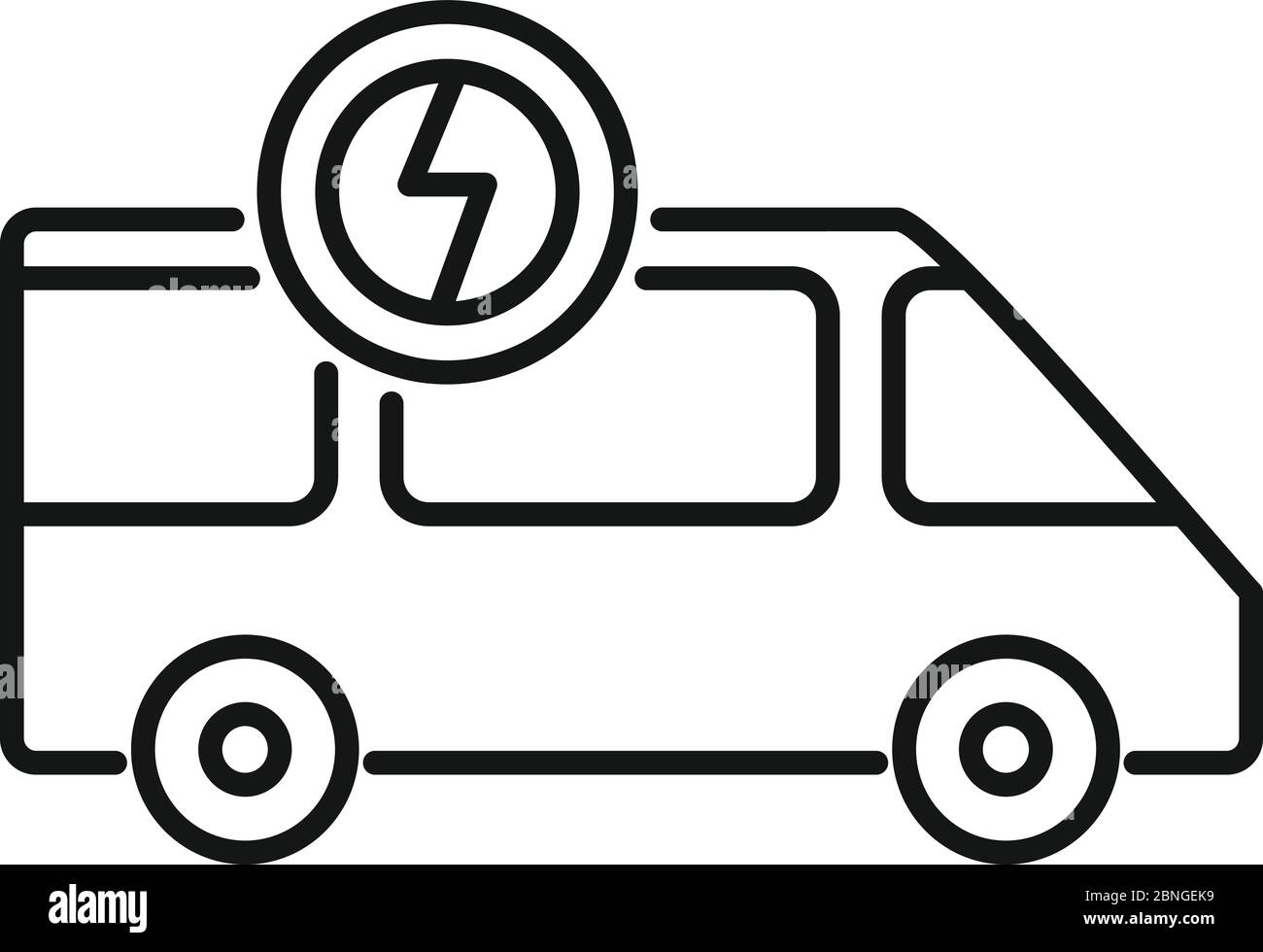 Electrical bus icon. Outline electrical bus vector icon for web design isolated on white background Stock Vector