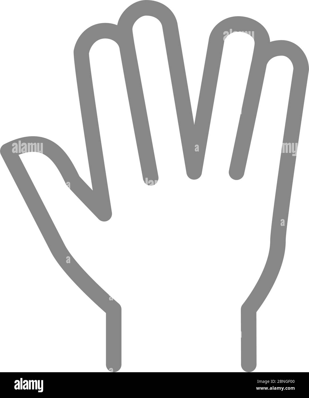 Vulcan salute line icon. Live long and prosper gesture symbol Stock Vector