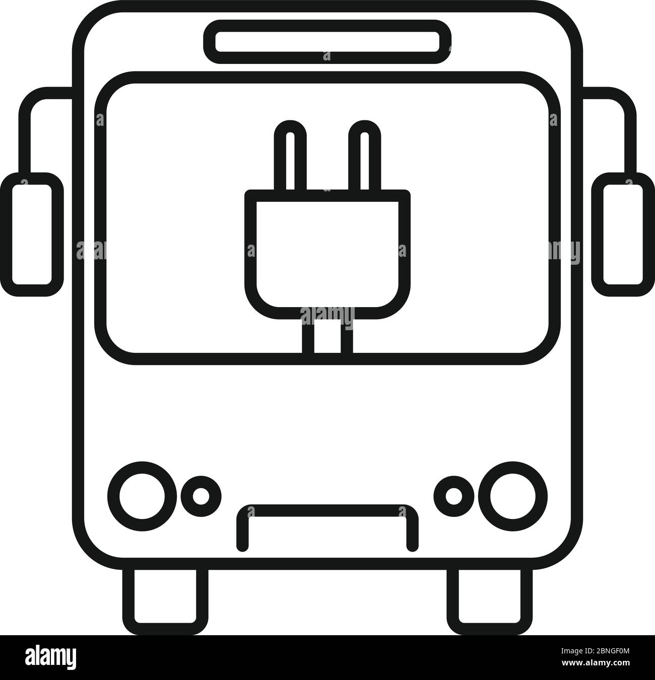 City eletrical bus icon. Outline city eletrical bus vector icon for web design isolated on white background Stock Vector