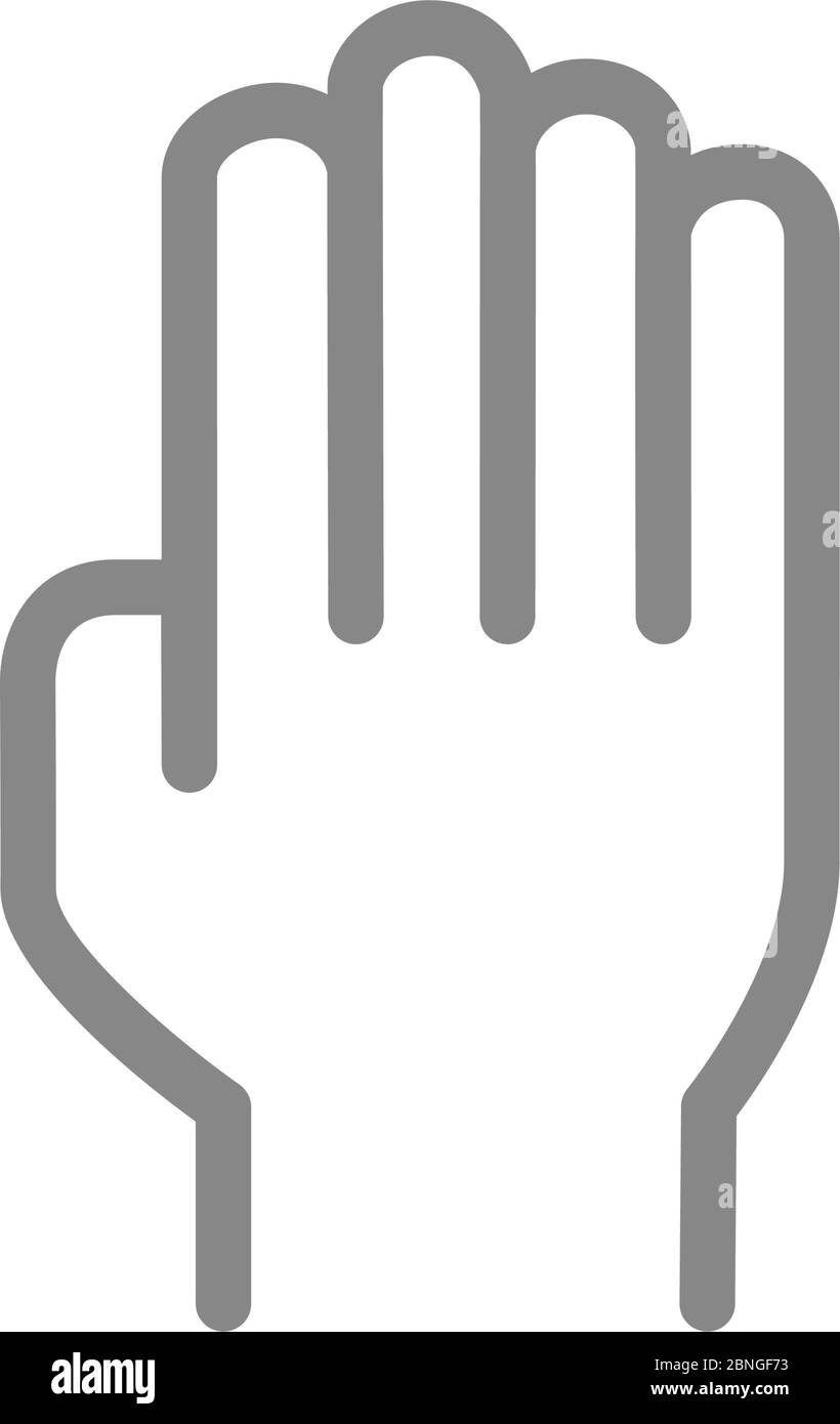 Human hand line icon. Open palm gesture symbol Stock Vector Image & Art