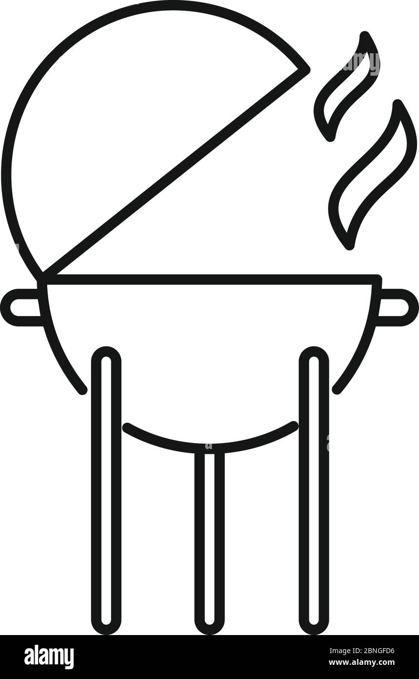 Bbq equipment icon. Outline bbq equipment vector icon for web design