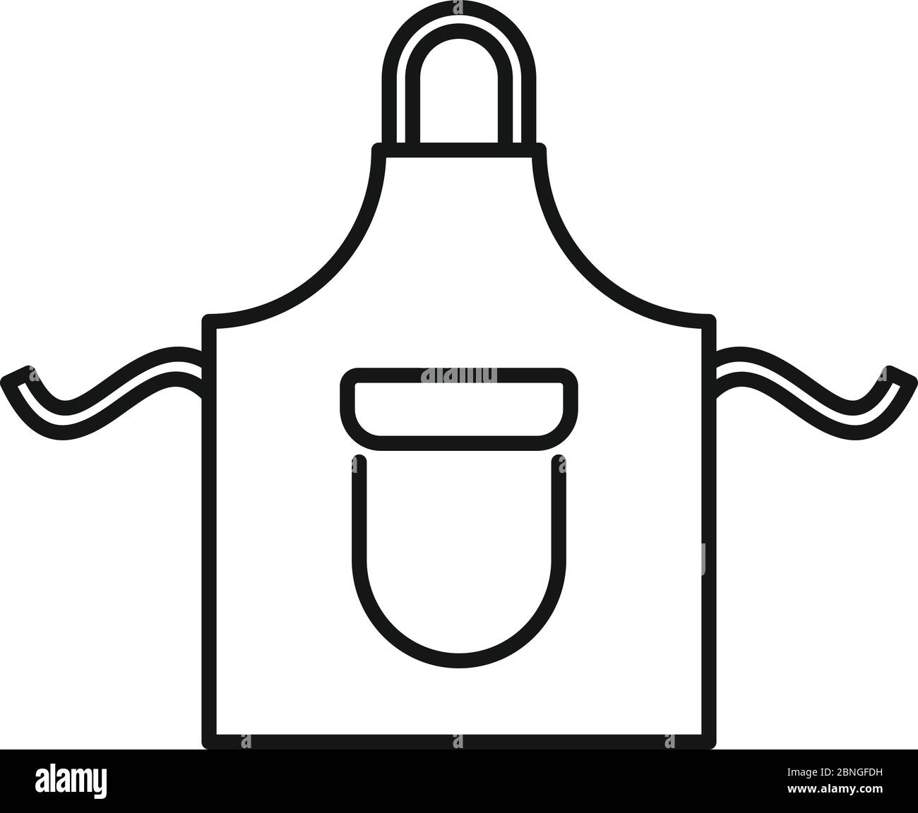 Cooking apron icon. Outline cooking apron vector icon for web design isolated on white background Stock Vector