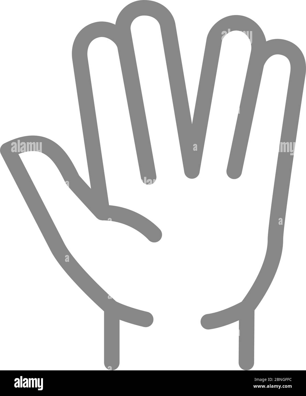 Vulcan salute line icon. What's up gestures symbol Stock Vector