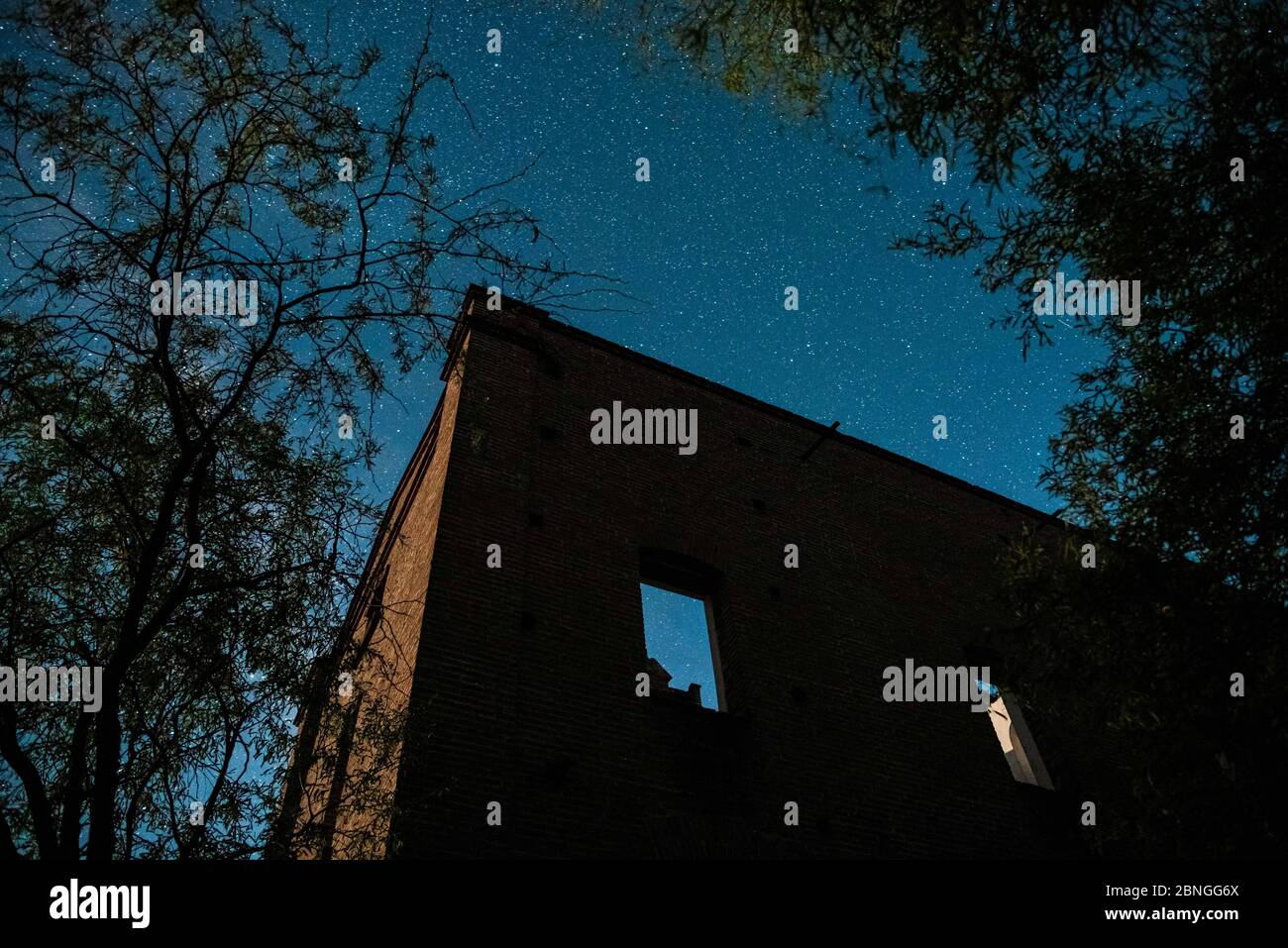 Night of stars in Hacienda Codorachi. Milky Way. Star, Stars. San Miguel (Photo:Misael Glauss/ NortePhoto) Noche de estrellas en Hacienda Codorachi. Stock Photo