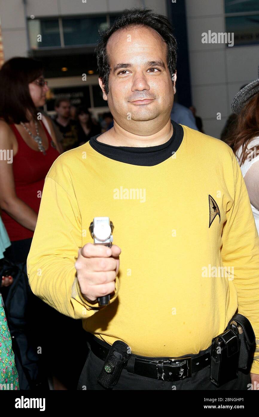 New York, NY, USA. 30 July, 2011. Star Trek fan dressed in costume at the EPIX screening of "The Captains" at the Intrepid Sea-Air-Space Museum. Credit: Steve Mack/Alamy Stock Photo