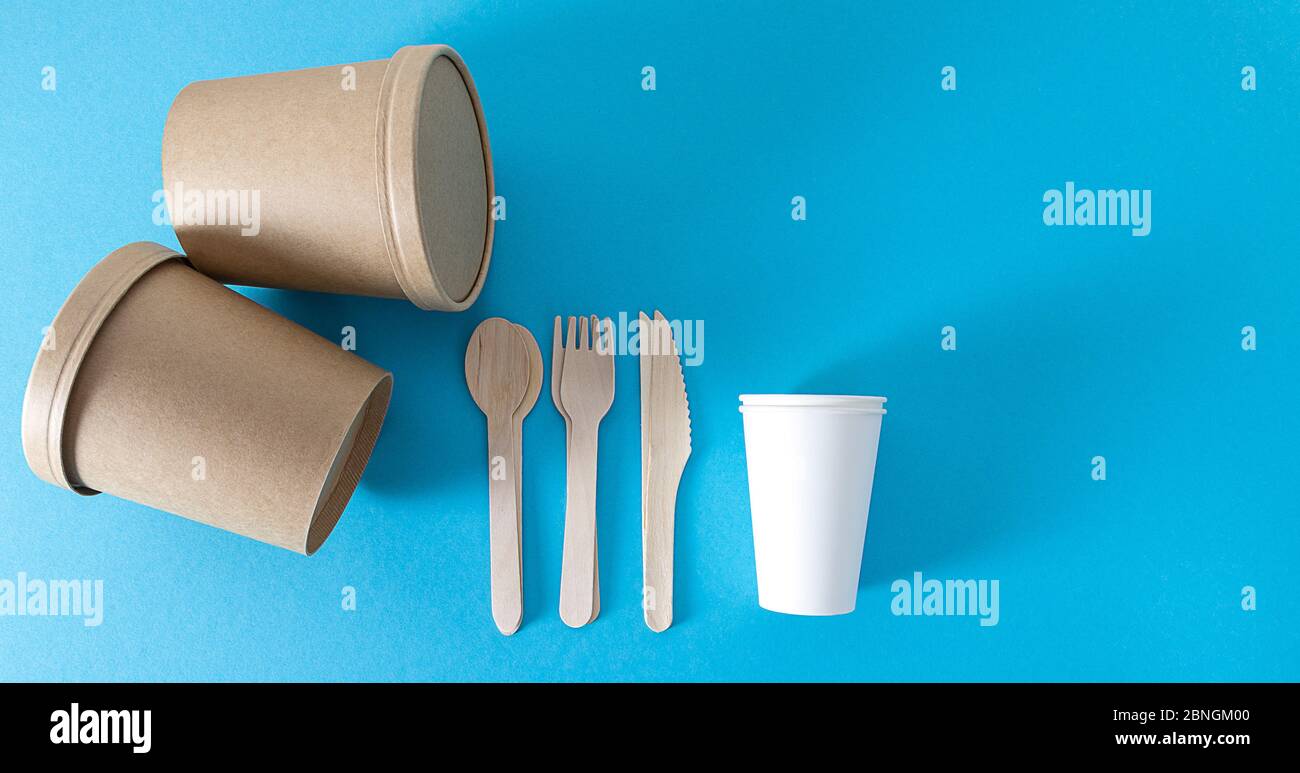Concept for catering food and recycling. No plastic Stock Photo
