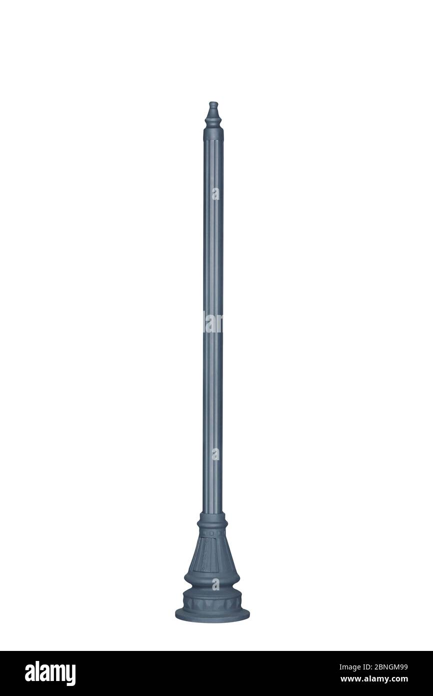 vintage Street and garden Lamp pole isolated on white background Stock