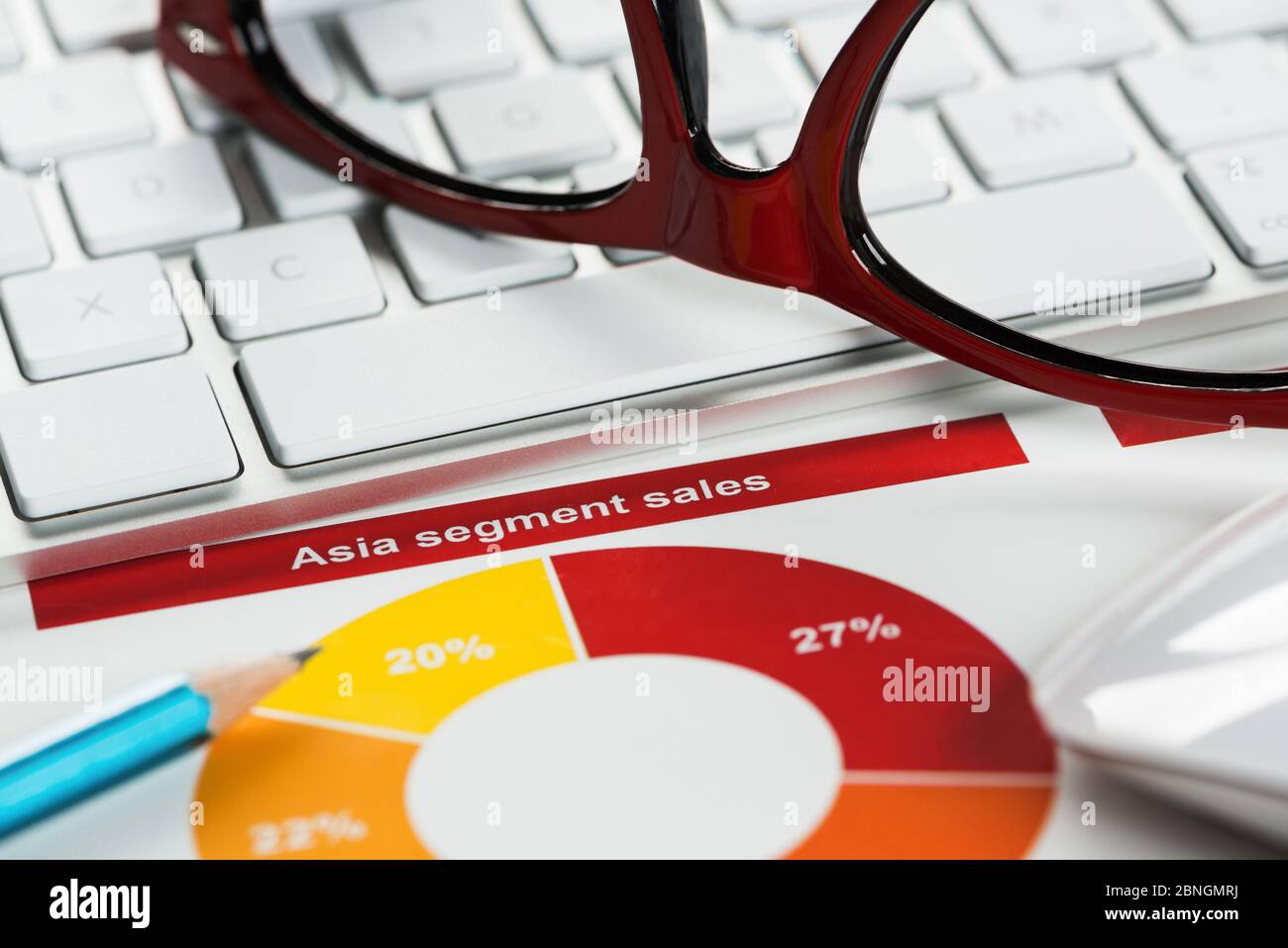 Preparing average sales report stock photo alamy
