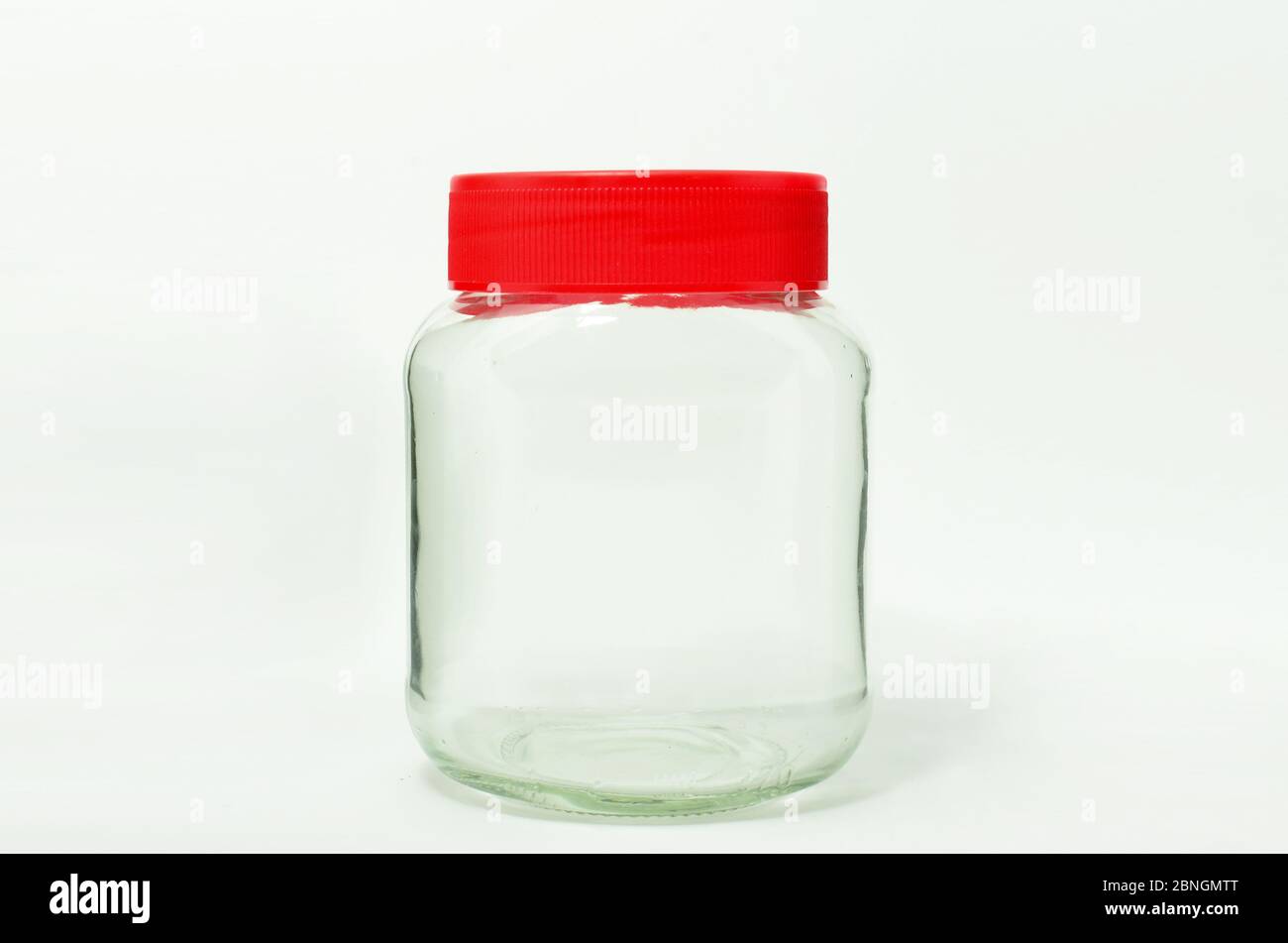 Empty glass bottle isolated on white background Stock Photo