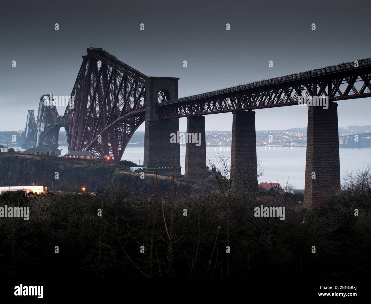 Forth Bridge in Edinburgh, Scotland Stock Photo