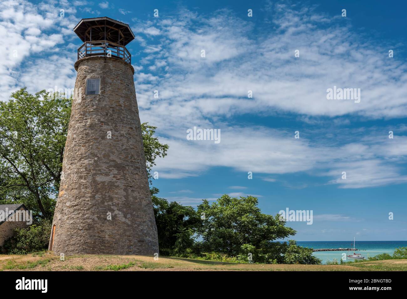 Barcelona Lighthouse on Lake Erie Stock Photo