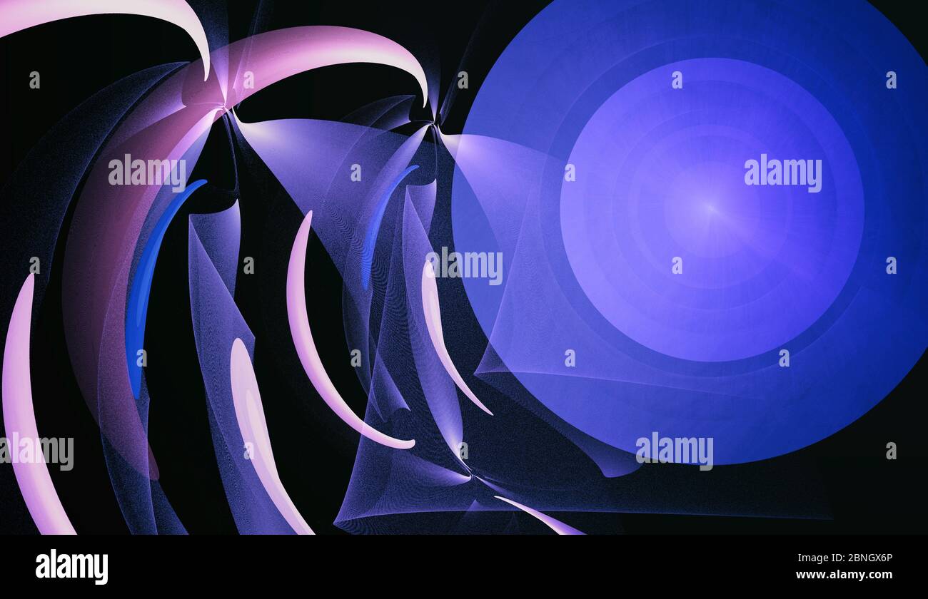 A whimsical abstract drawing on a dark background. Stock Photo