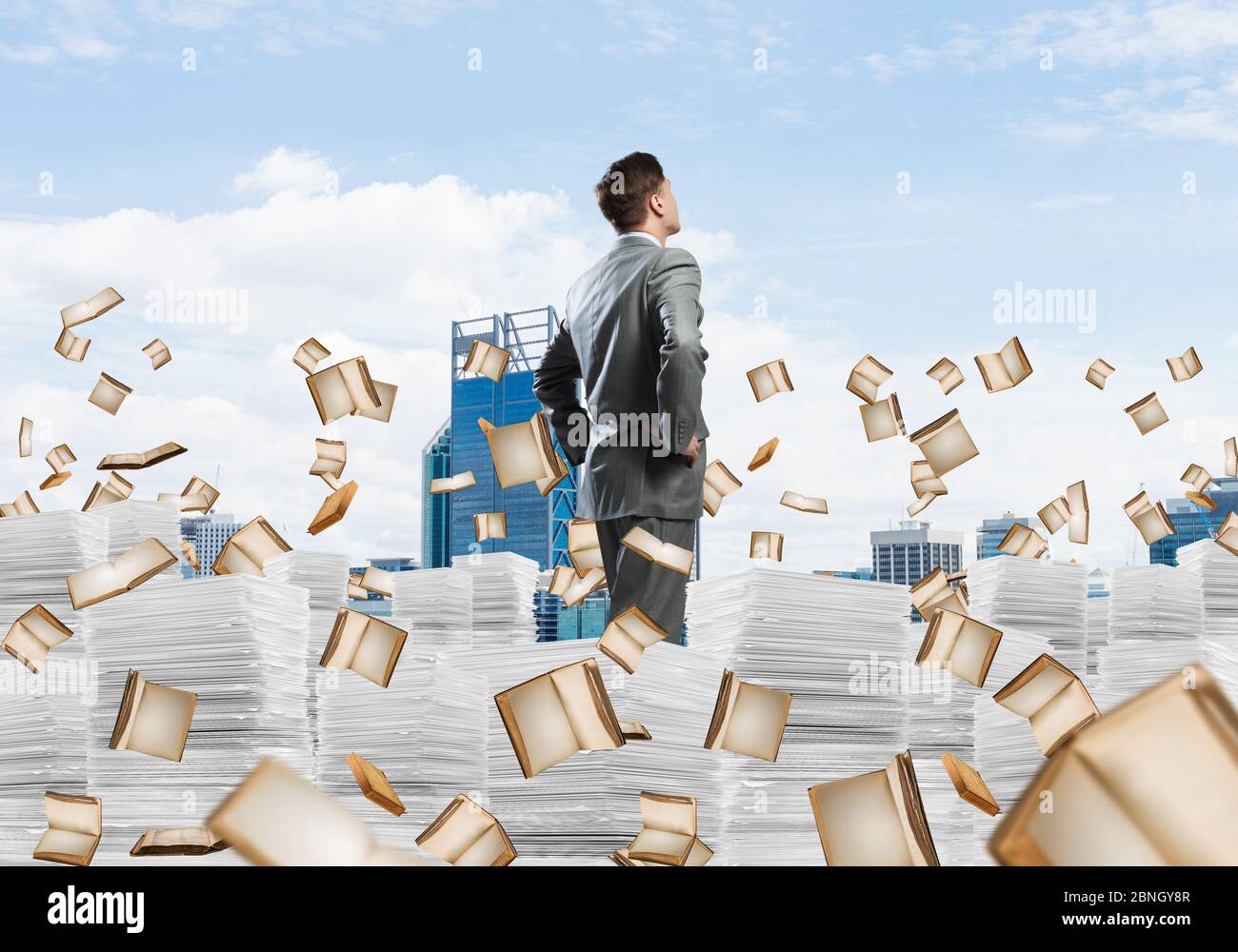 Study hard to become successful businessman. Stock Photo