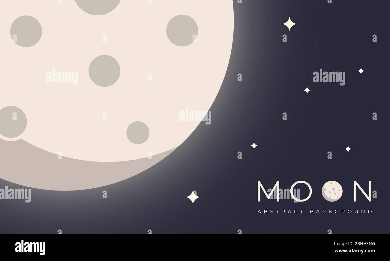 moon icon . abstract moon cartoon. moon vector illustration . moon background design . creative background design . Cartoon full moon on dark starry n Stock Vector