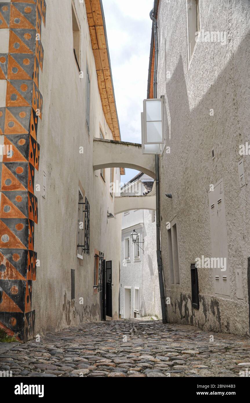 Historical Houses and Facades in Krems/Stein located at the river
