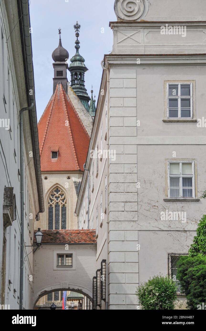 Historical Houses and Facades in Krems/Stein located at the river