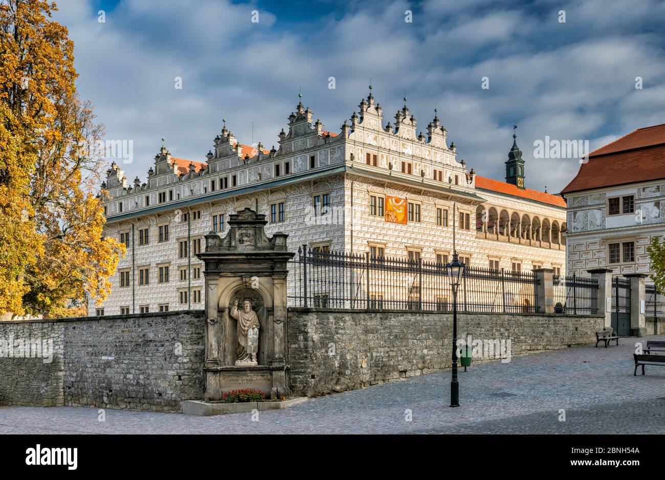 Saint Clement statue, Castle in Litomysl, Bohemia, Czech Republic, Central Europe Stock Photo
