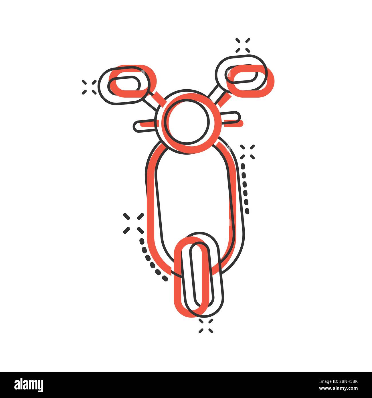 Motorbike icon in comic style. Scooter cartoon vector illustration on ...